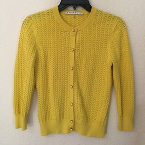 Trina Turk Bright Yellow 3/4 Sleeve Cardigan