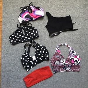 Lot of 6 Bellissma Bikram/Hot Yoga bra tops, M/L