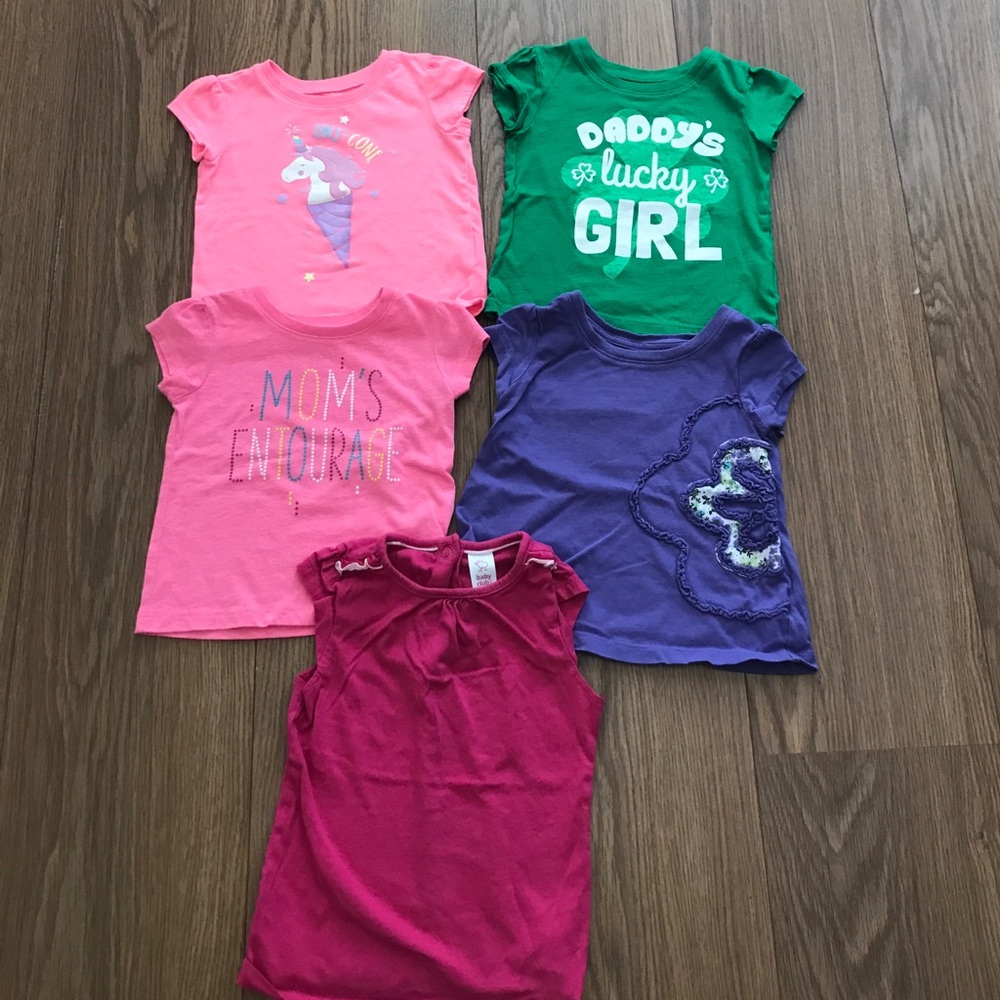T-shirts.  Girls size 12-18 months.
