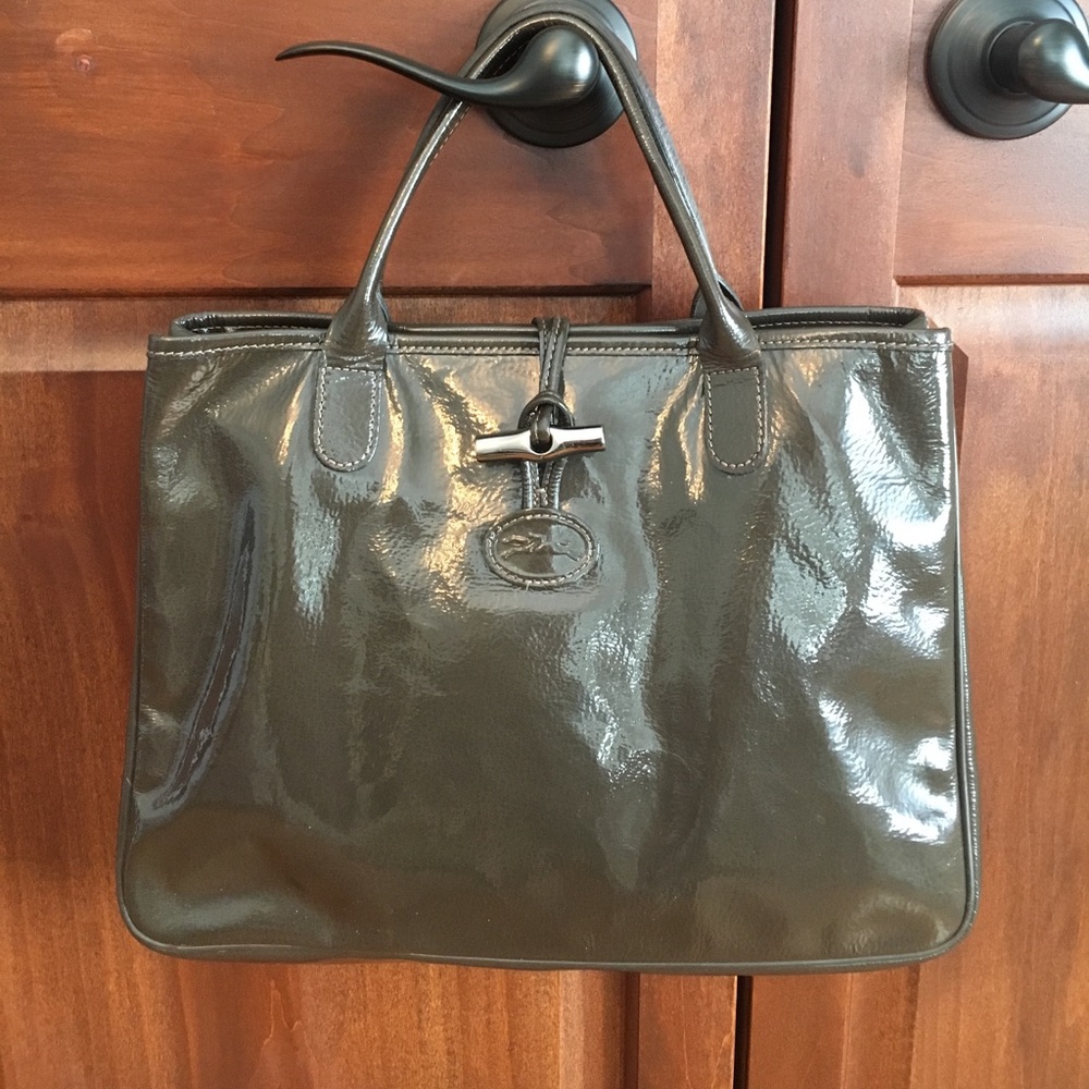 Charcoal/Olive Longchamp Handbag