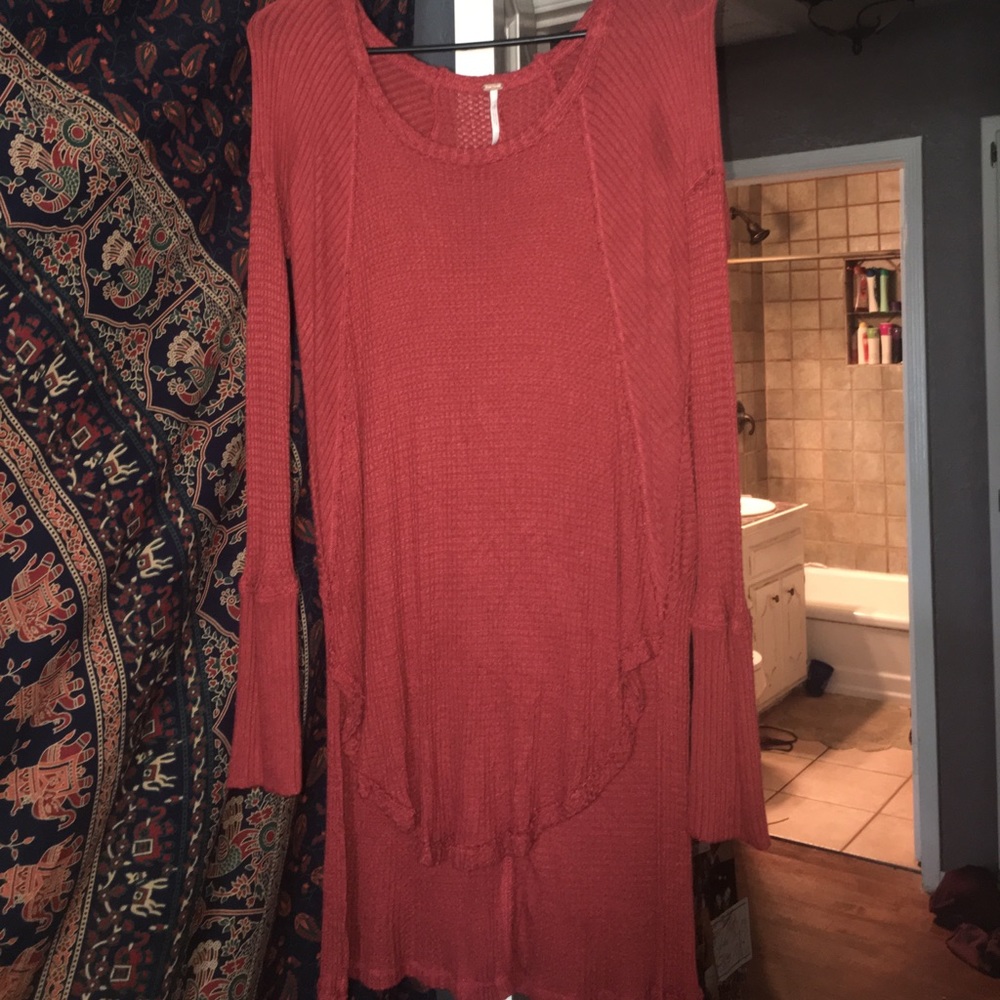 Burnt orange long sleeve thermal tunic