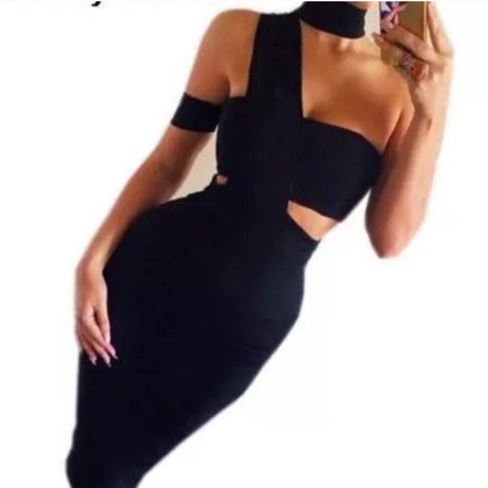 Black bandage dress Midi