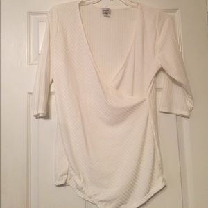 White knit faux wrap
