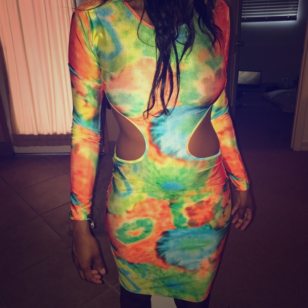 Tie dye stretchy dress