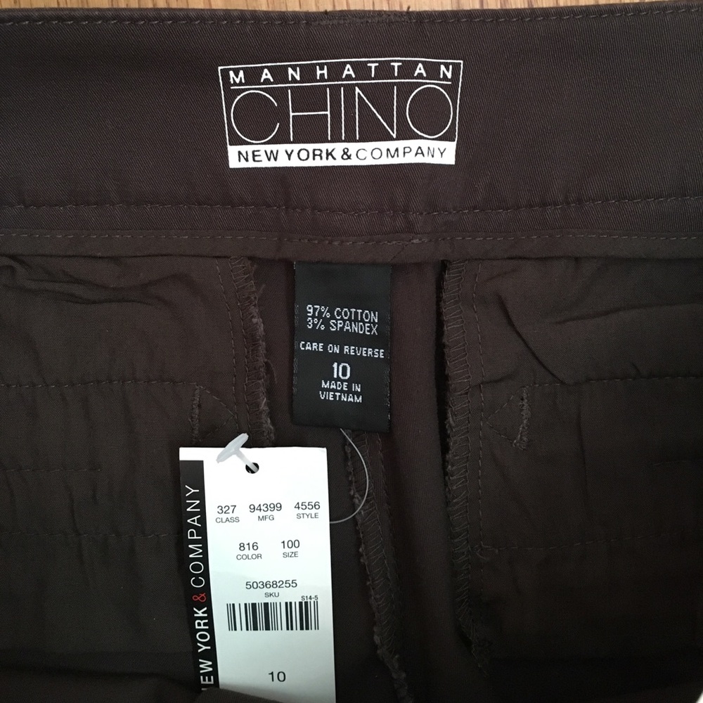 Manhattan Chino Capris in Chocolate Brown size 10 - Picture 4 of 8