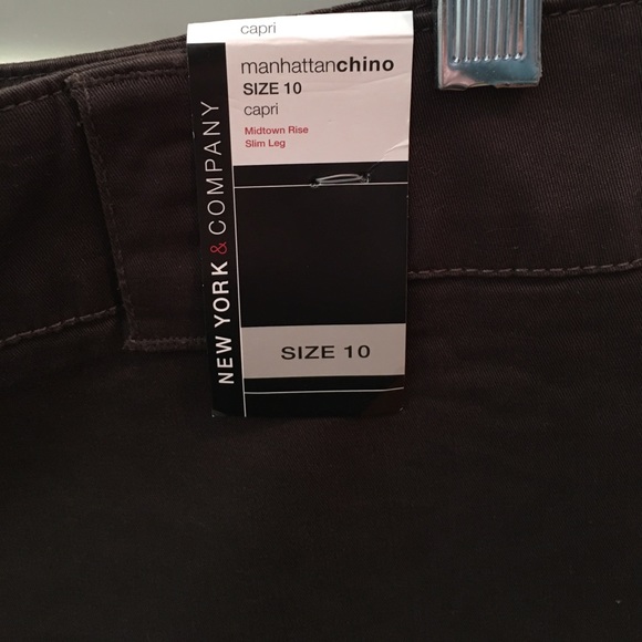 Manhattan Chino Capris in Chocolate Brown size 10 - Picture 3 of 8