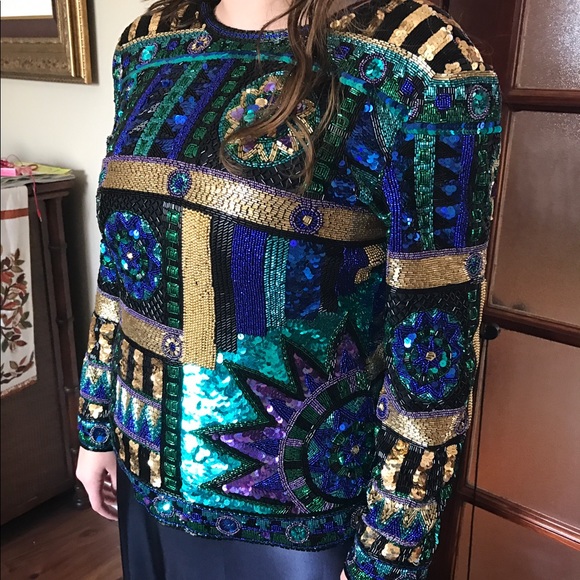 Authentic Beaded Top from 1990's - Picture 1 of 2