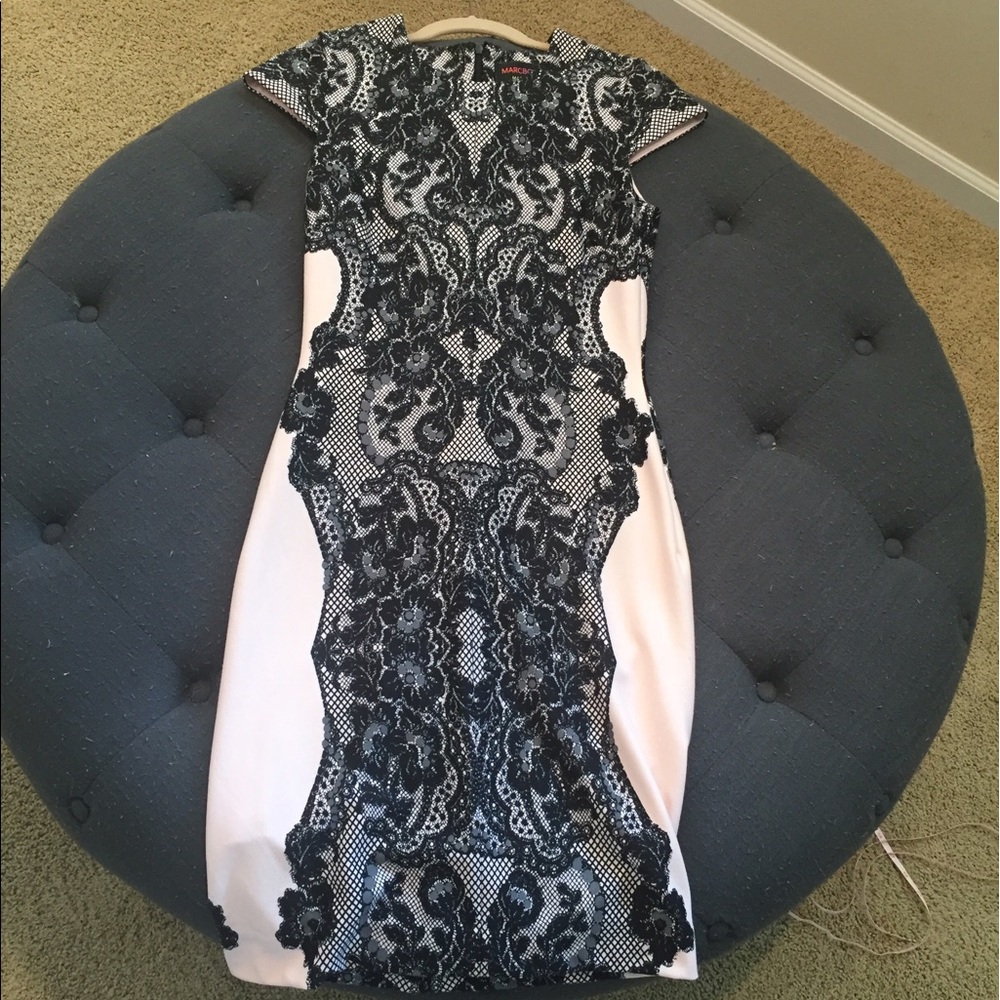 Faux lace body con dress, Anthropologie, sz. 6