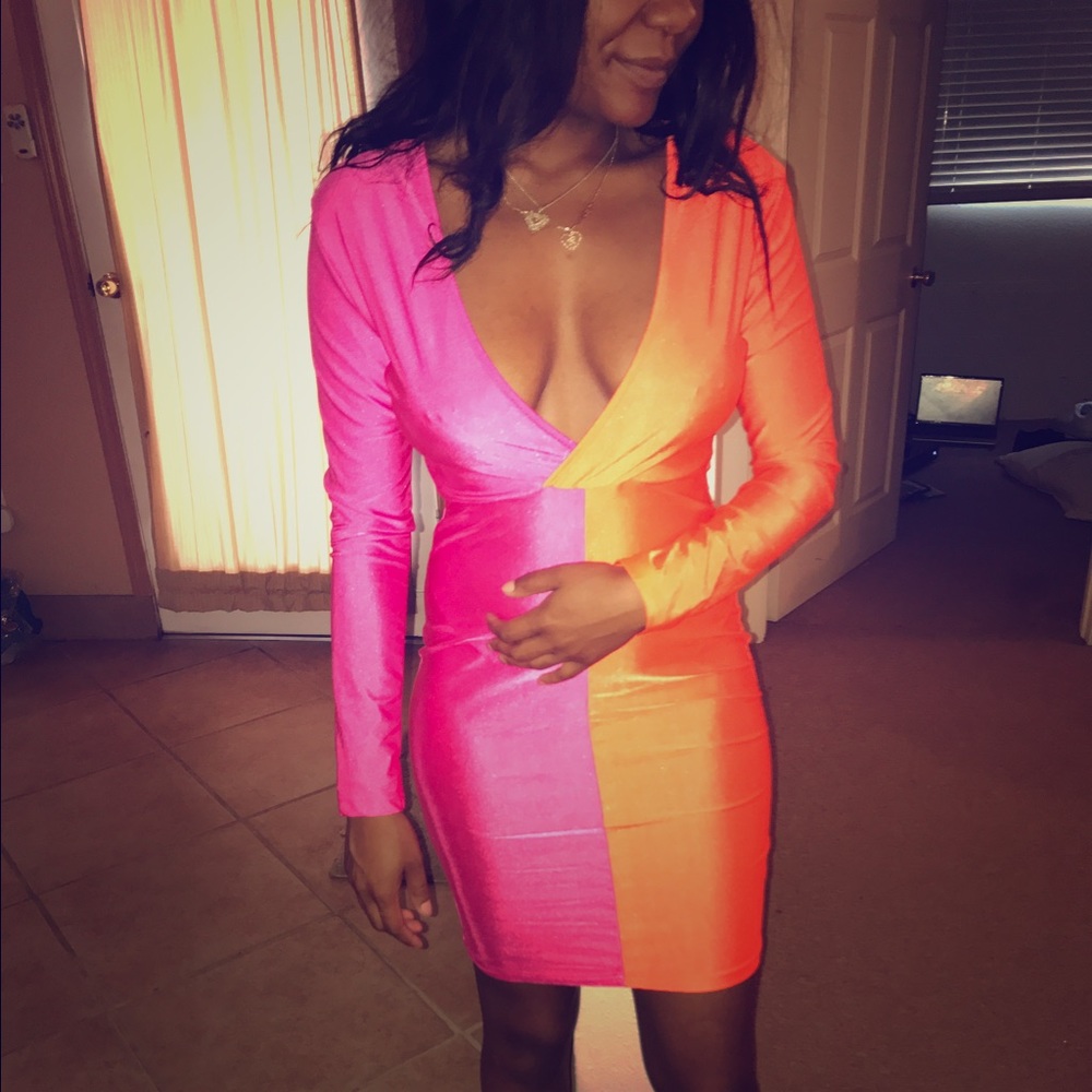 Pink n orange dress
