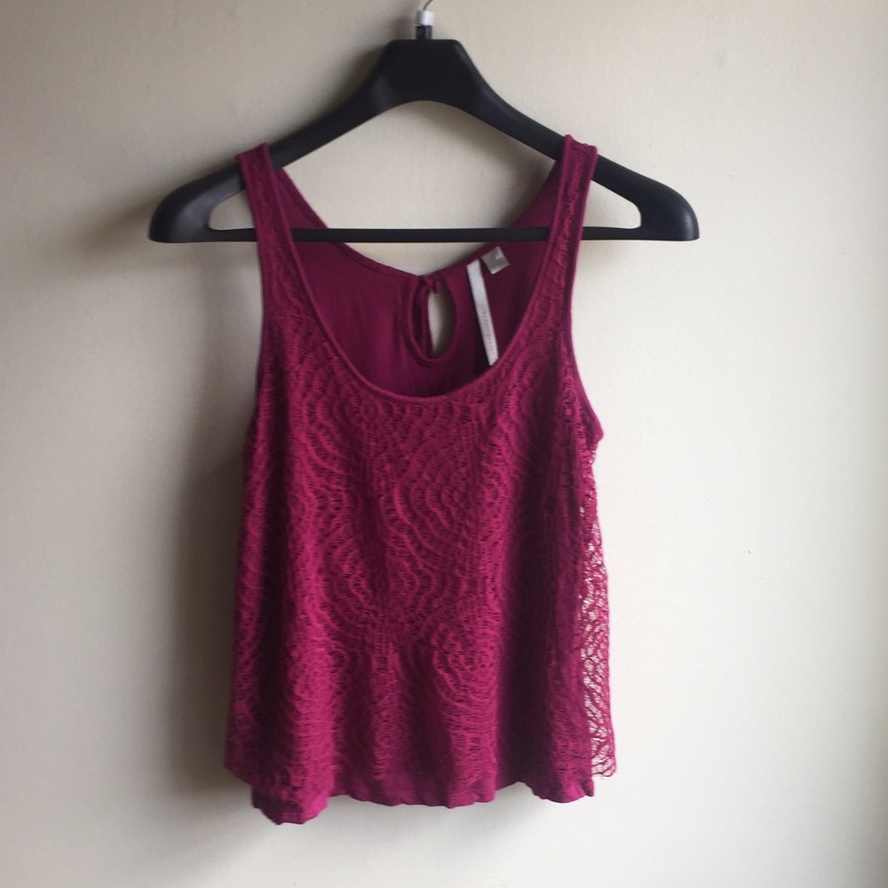Lauren Conrad purple lacey top