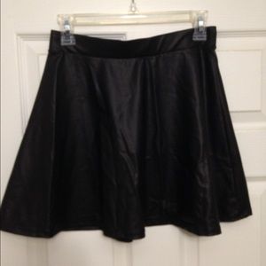 Black Faux Leather Skirt