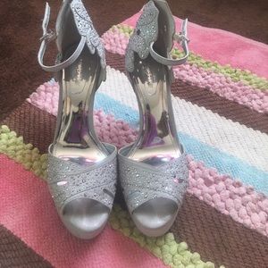 Sparkling Silver Heels