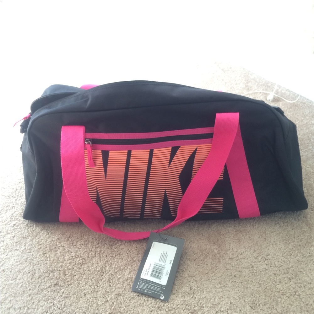 Pink/Black Nike gym bag