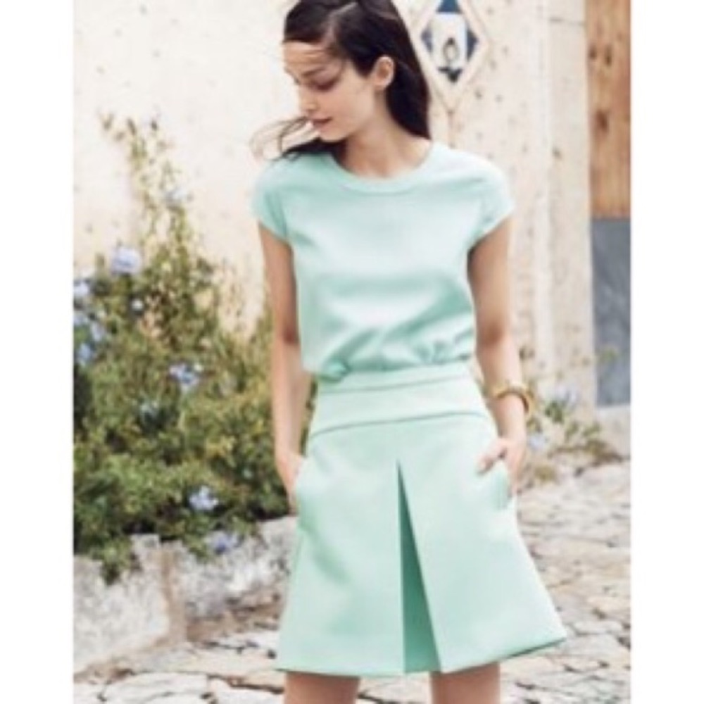 NEW J. Crew structured mint mini skirt