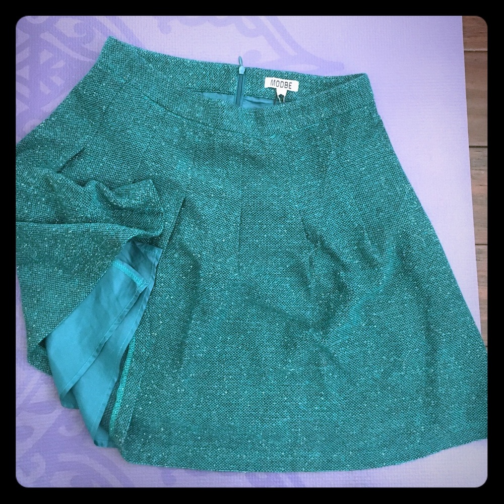 NWT Teal Tweed Skirt