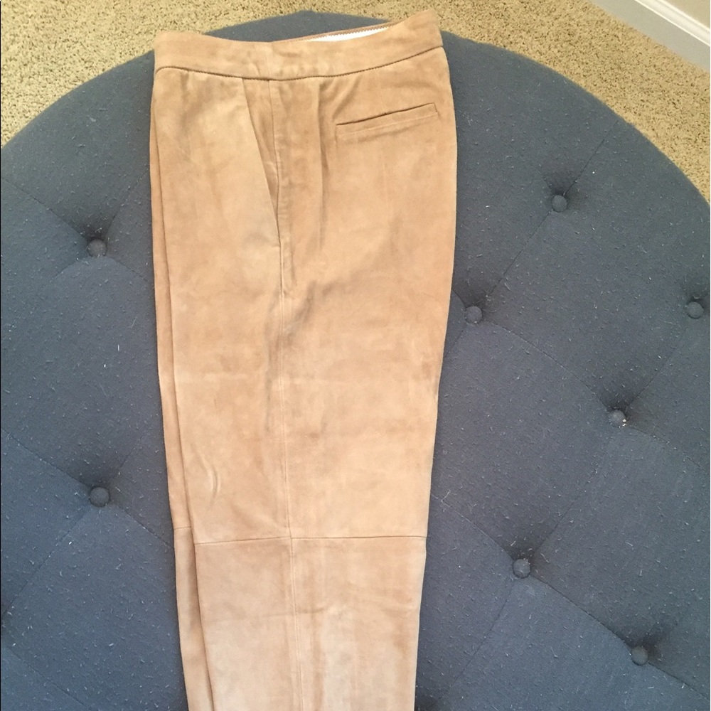 J Crew wide leg crop leather pants, 4