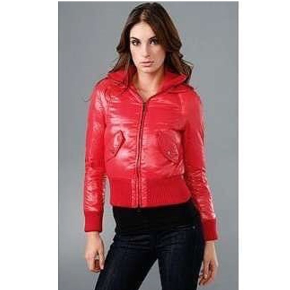 ADD Down Puffy Red Zip Up Jacket