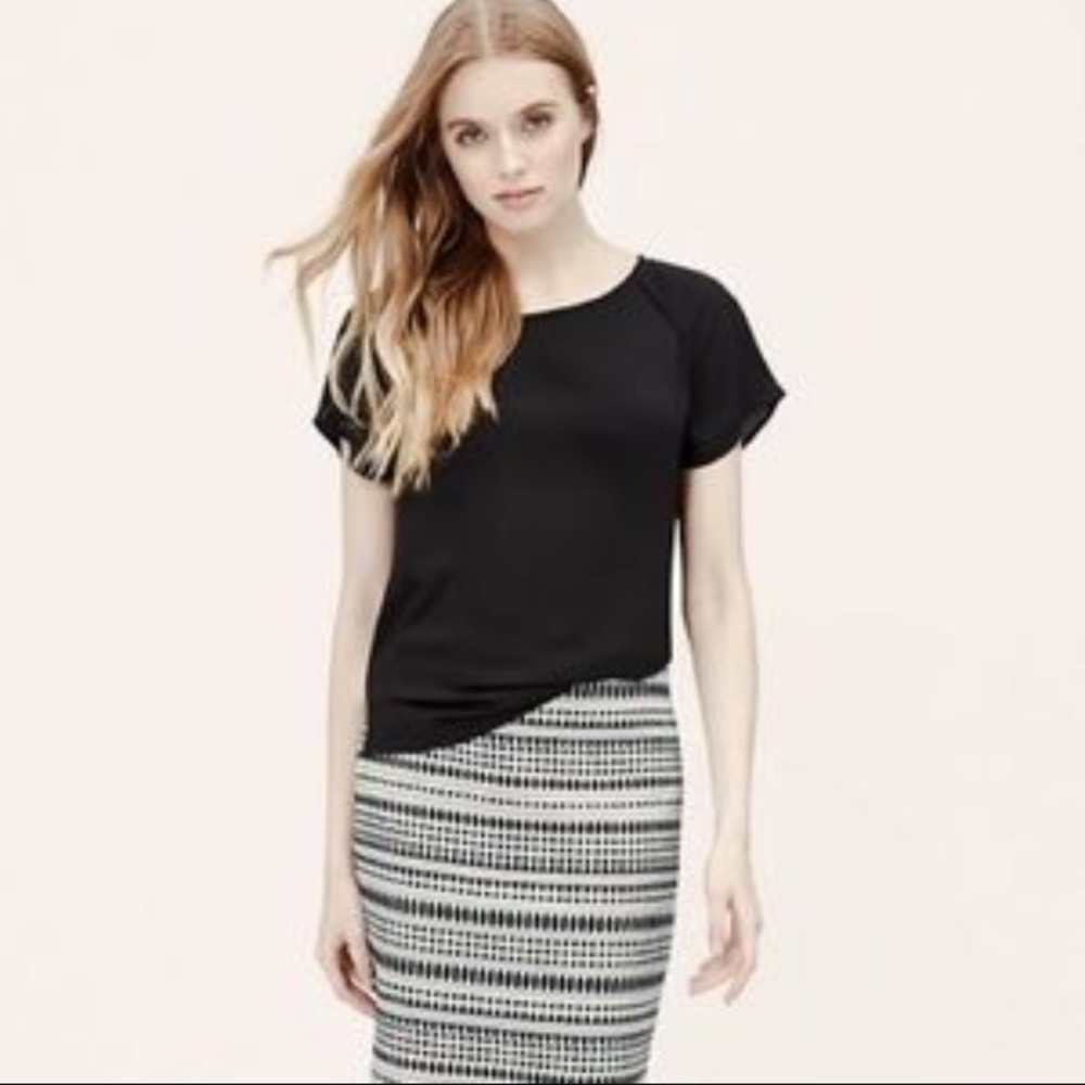 Loft pencil skirt in black and white