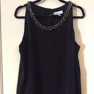 Black Beaded Tank Top