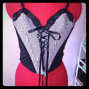 Black and white corset