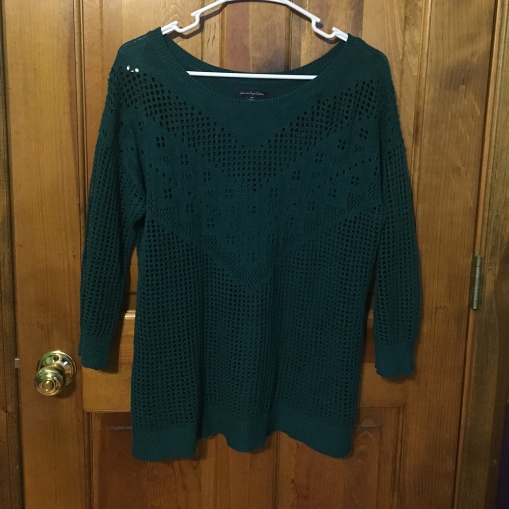 American eagle sweater hunter green medium