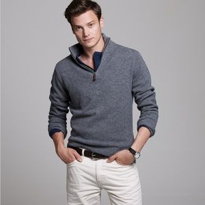 Navy Jcrew Quarter Zip Sweater