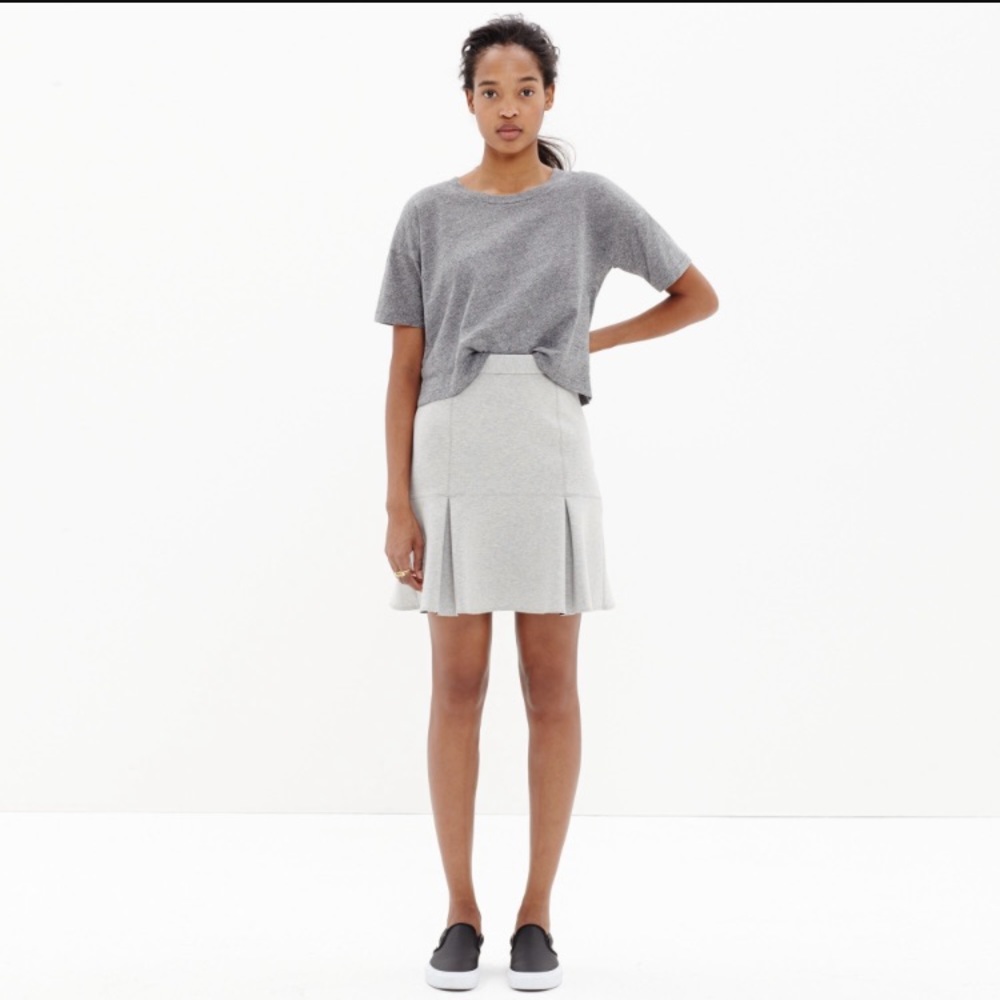 Madewell Bonded Ruffle Skirt in grey