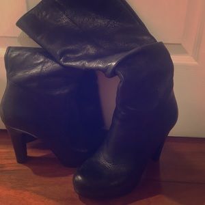 Black heeled boots