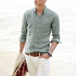 Jcrew Irish Linen Grey Button Down