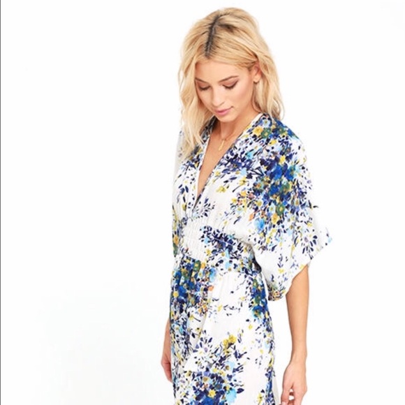 BOHO FLORAL PRINT MAXI DRESS - Picture 1 of 5