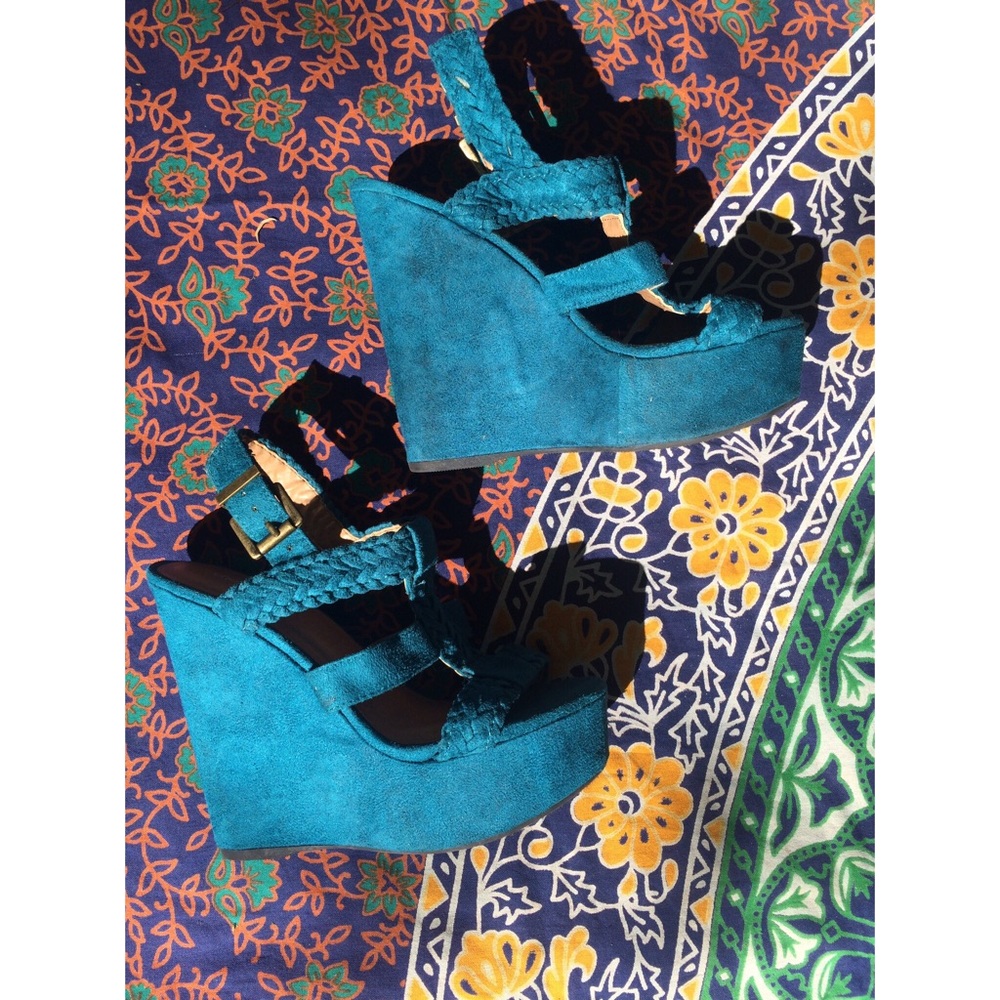 💫Teal Suede Wedges💫