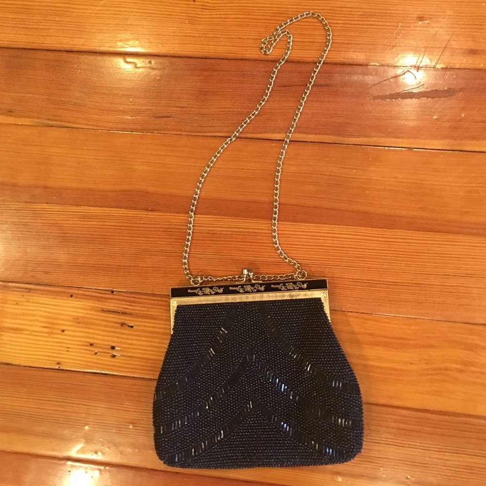 Back Sequin Beaded Evening Bag slightly used
