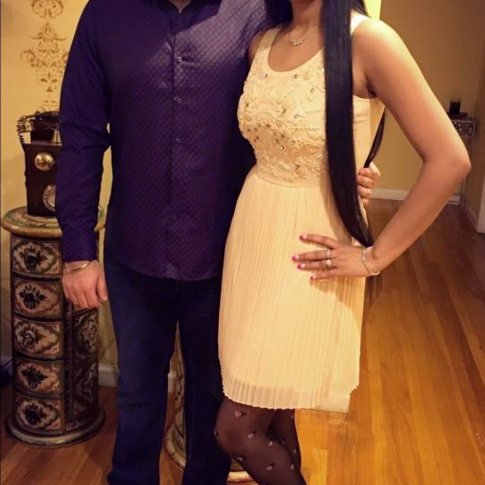 Embroidered stone work dress