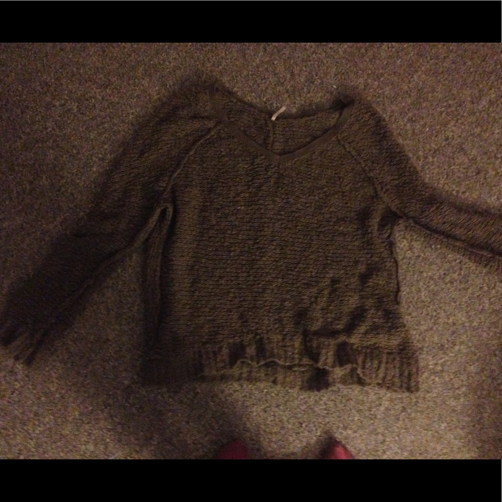 Free People cozy knit sweater light olive