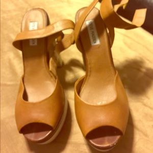 Chunky Tan Heel Sandals