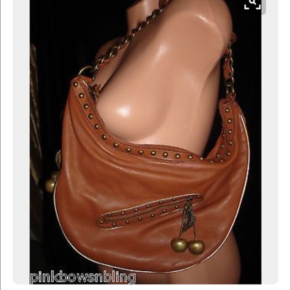 Betsey Johnson cognac brown cherry purse handbag - Picture 1 of 2