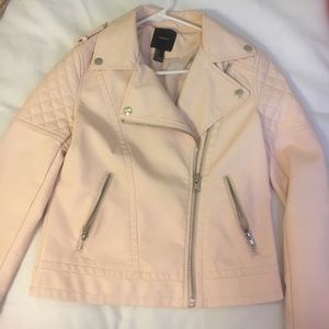 Soft baby pink leather jacket