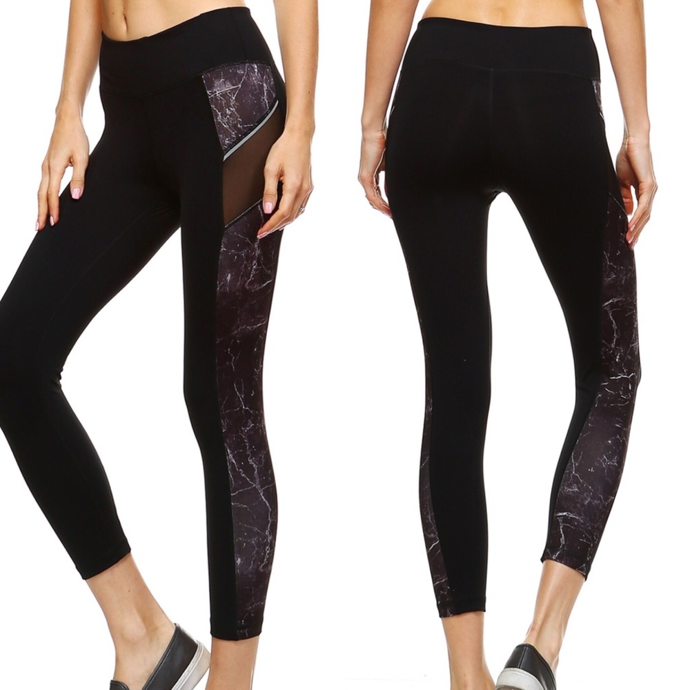✖️Marble & Mesh Workout Legging #2 - Picture 2 of 2