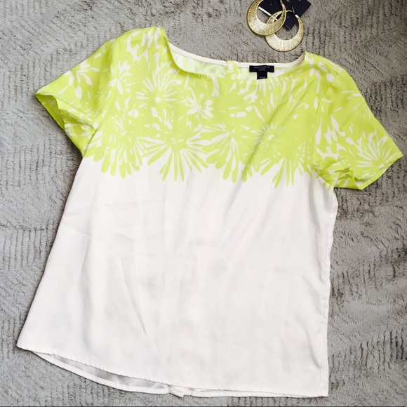 Ann Taylor Tops - Ann Taylor Lime Tropical Blouse