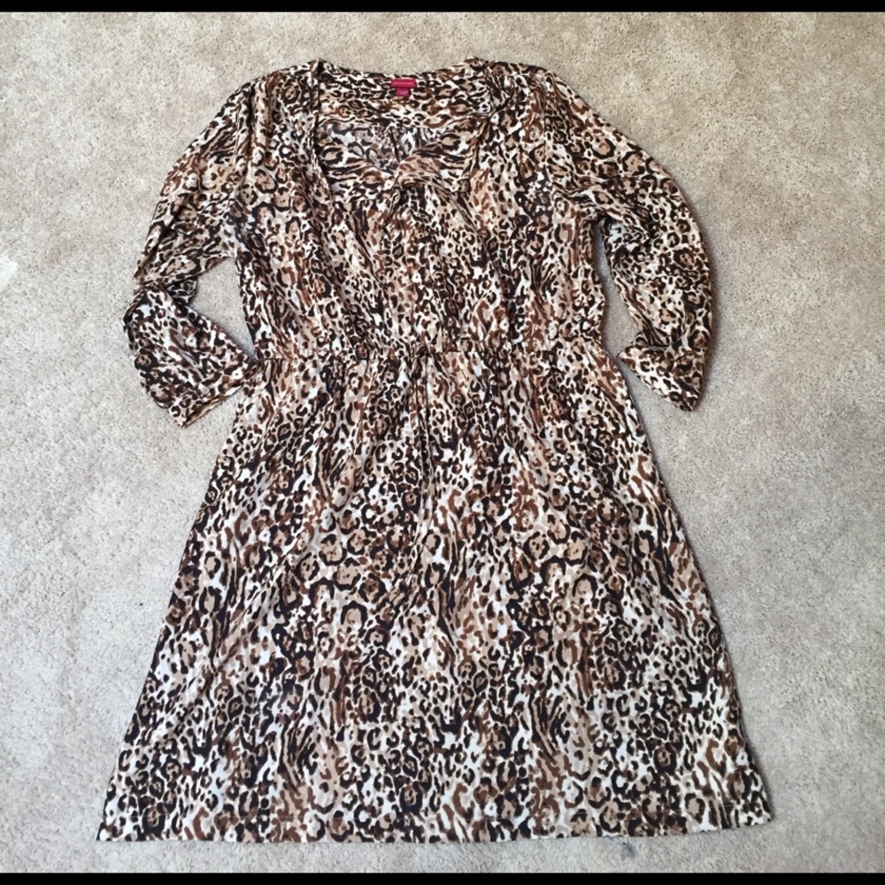 Merona leopard dress with tie at waist