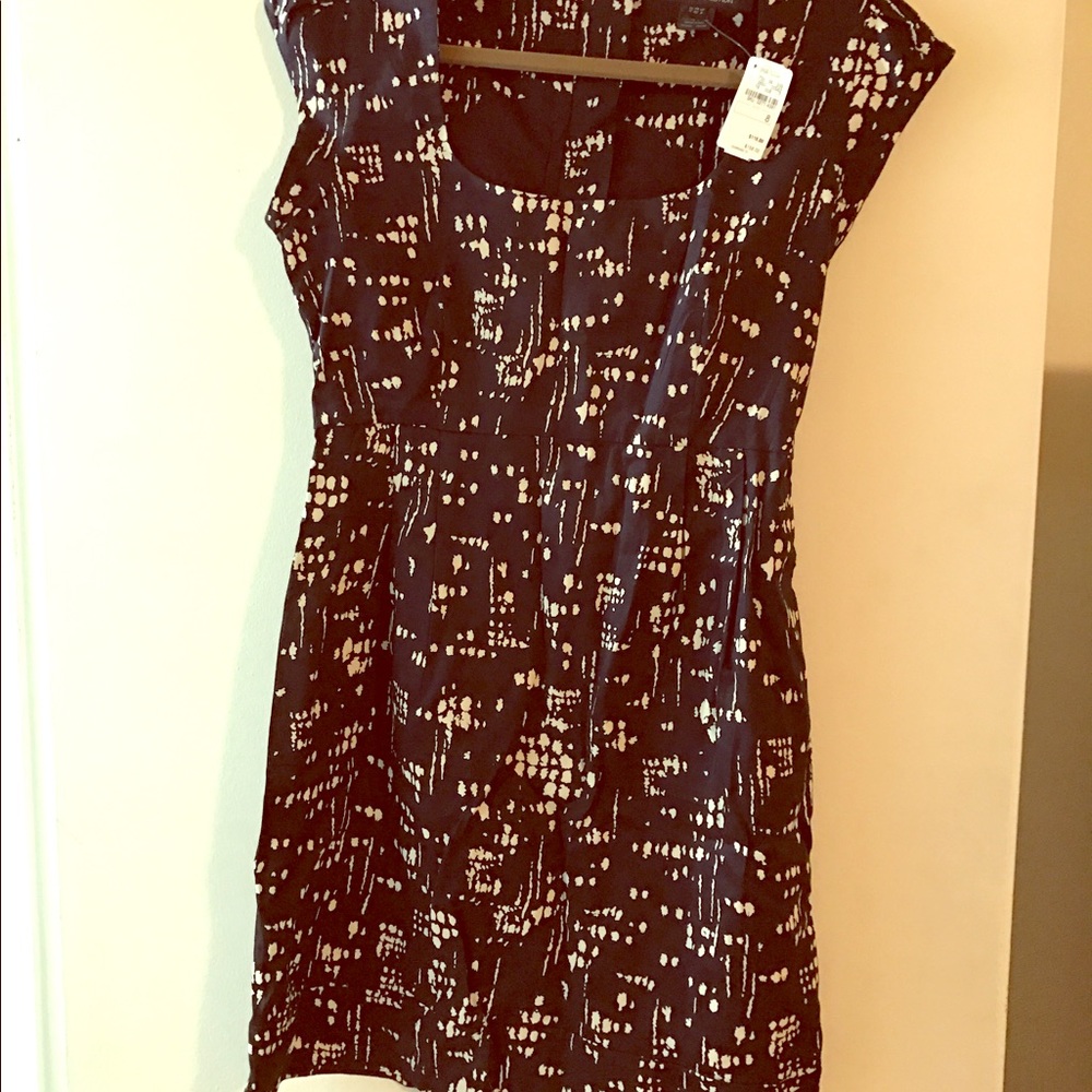 Blue and white form fitted mini dress.