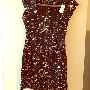 Blue and white form fitted mini dress.