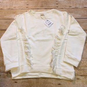 ZARA GIRLS NWT Fringed Sweatshirt