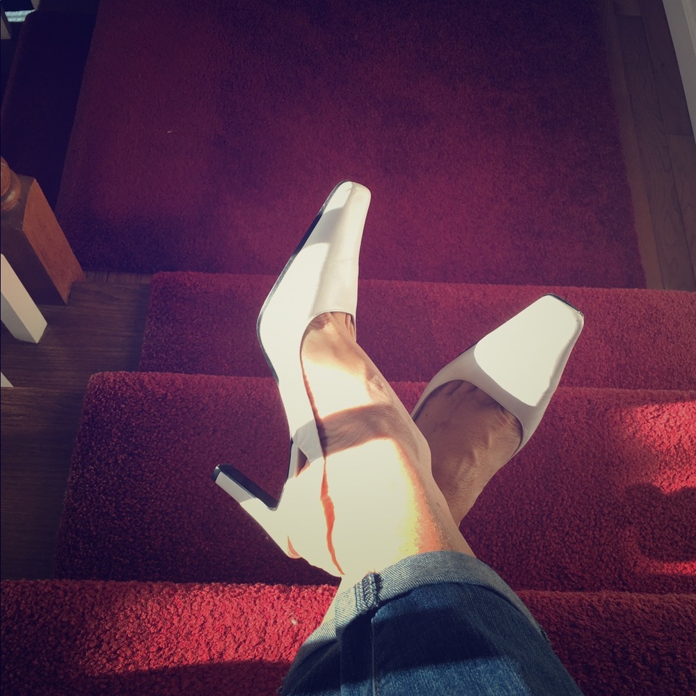White leather shoes