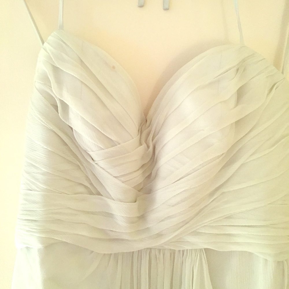 Amsale "Mint" Long Silk Chiffon Bridesmaid Dress