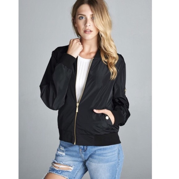 Jackets & Blazers - Black Bomber Jacket