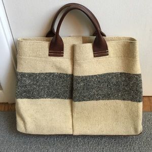 Like-new Orla Kiely Handbag- tweed and leather