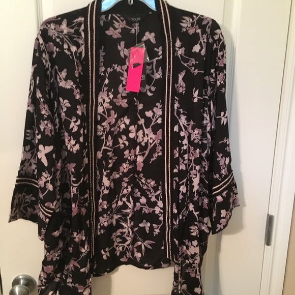 ⬇️ 🆕 Size 22 Yours Clothing Kimono Style Jacket - Picture 5 of 8