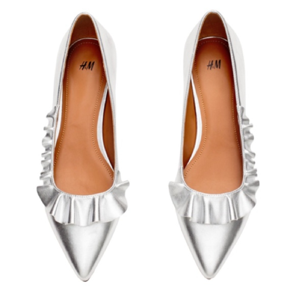 Metallic Silver Flats
