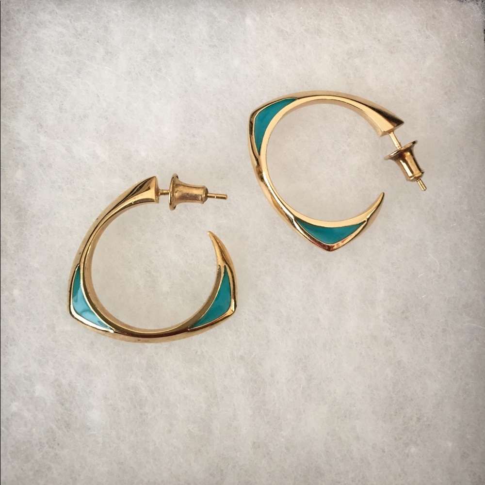 New Katie Rowland Aqua Pop Lilith Enamel earrings
